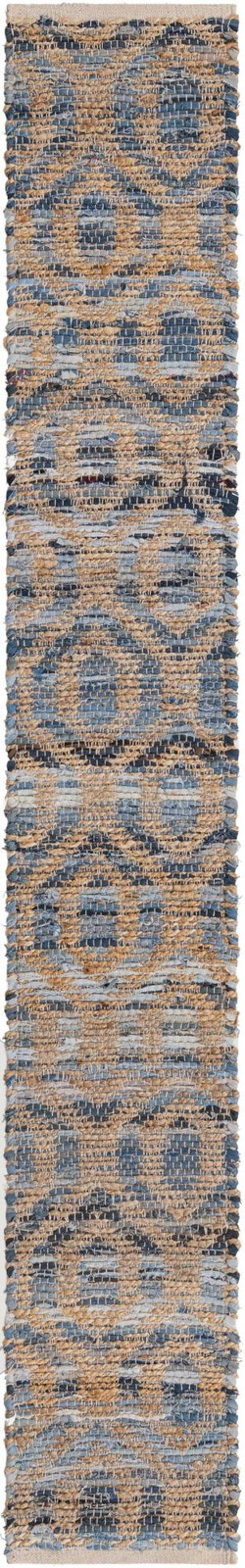 1' 2 x 8' Hops · Lattice Chindi Rug, navy and natural