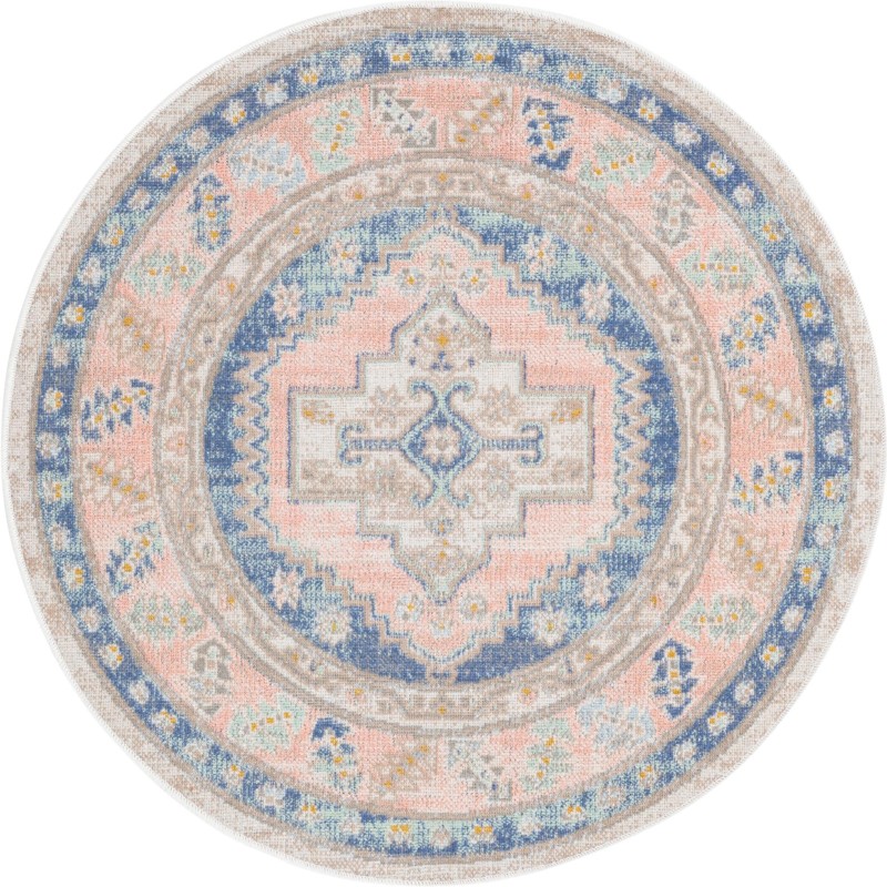 3' 3 x 3' 3 Ligonier · Border rug, french blue