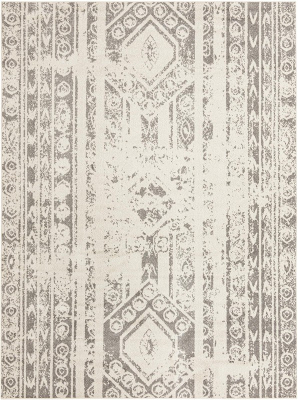 9' x 12' Underhill · Tribal stripe rug, ivory and gray