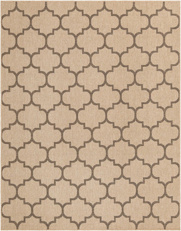 7' 10 x 10' Flora · Lattice rug, natural and brown