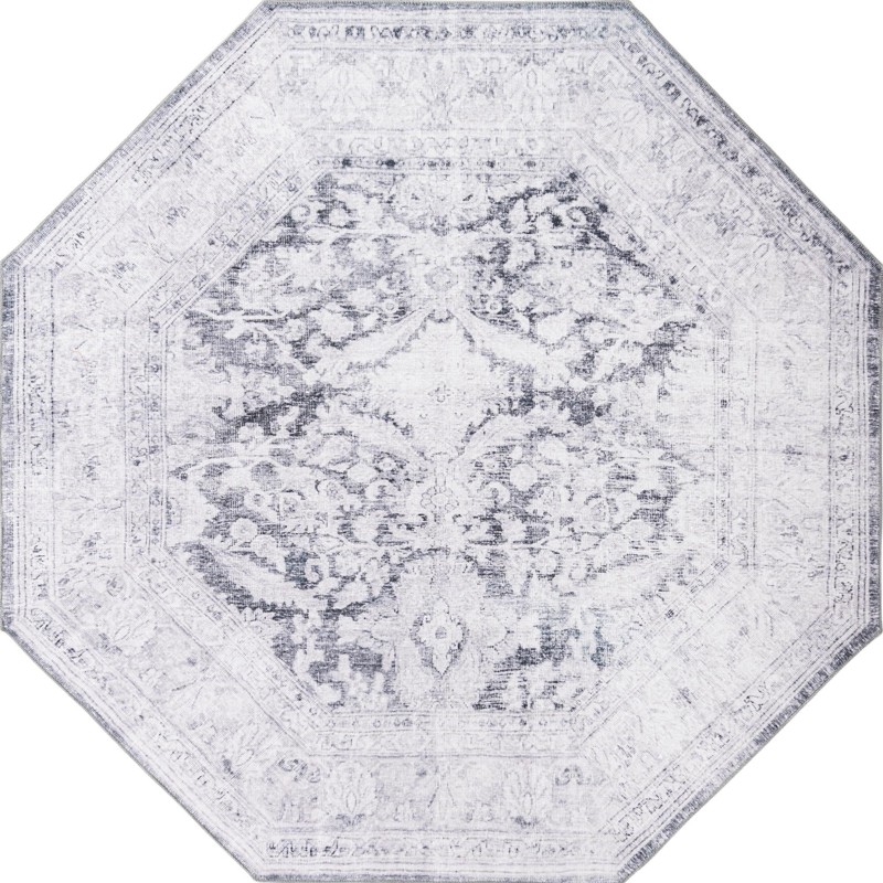 Augusta · Border Washable Rug, charcoal
