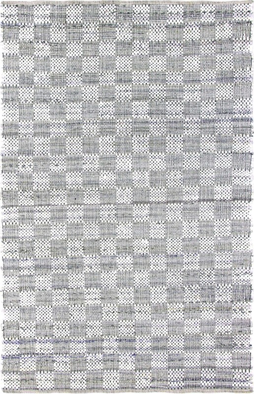 Crofton · Checkered Chindi Rug, ivory and gray