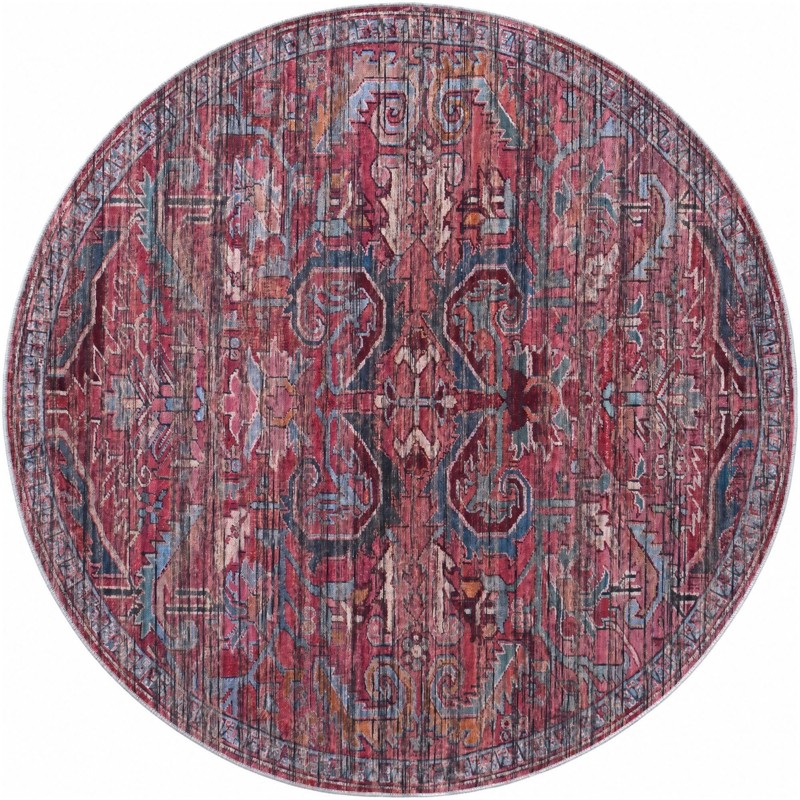 6' x 6' Alcove · Medallion rug, rust and blue