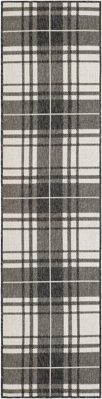 Maguire · Plaid Outdoor Rug, black and white