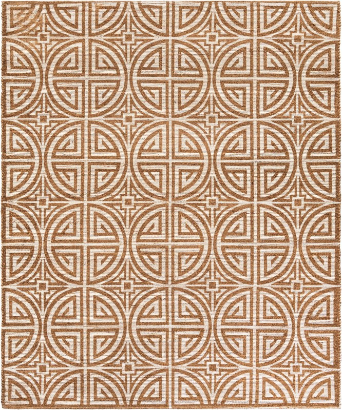 7' 10 x 10' Pasco · Geometric trellis rug, brown and ivory