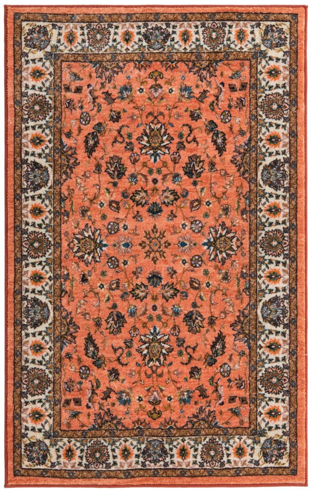 3' 3 x 5' 3 Bluebell · Border rug, salmon