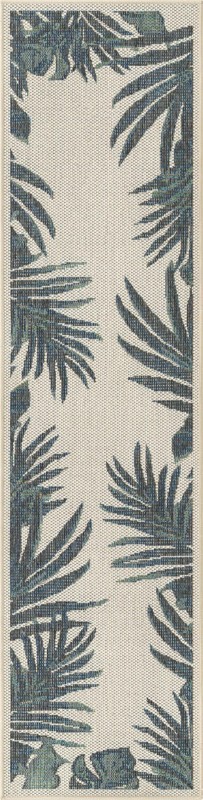 2' x 7' 10 Allington · Border Outdoor Rug, ivory