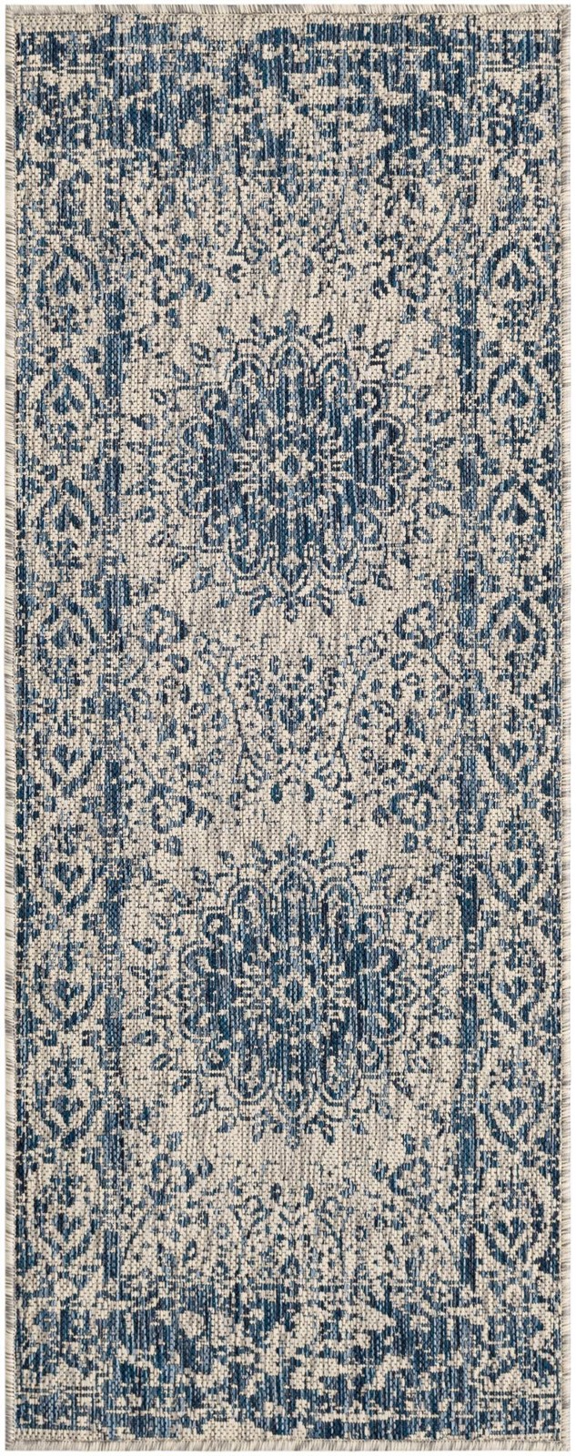 2' x 5' 3 Royce · Border Outdoor Rug, blue