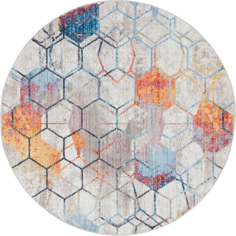 6' x 6' Huntley · Abstract rug, cream
