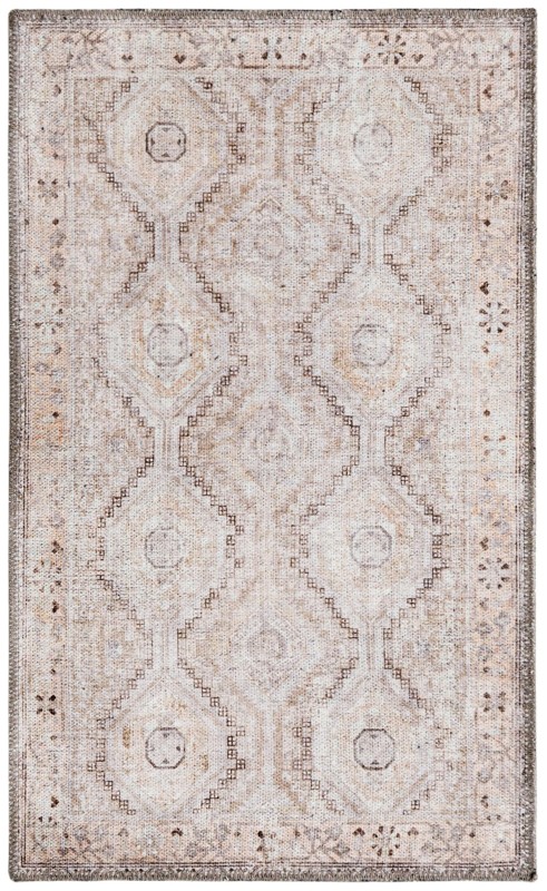 2' x 3' Camber · Diamond lattice rug, beige and brown