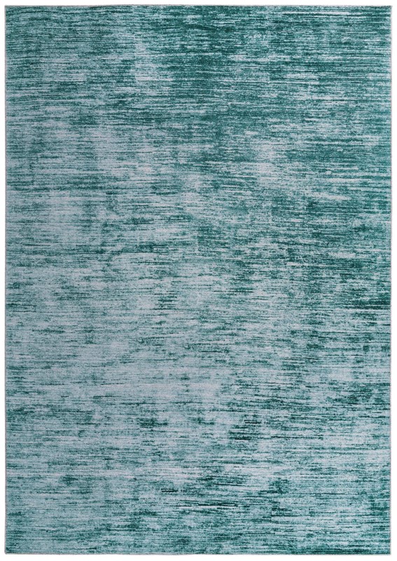 8' 4 x 12' Prewitt · Abstract striped rug, teal and ivory