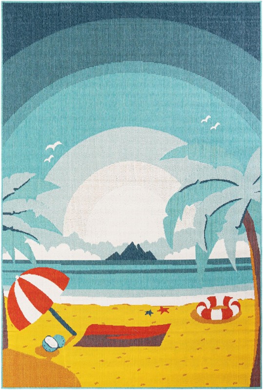 6' x 9' Delaney · Pictoral Outdoor Rug, multi