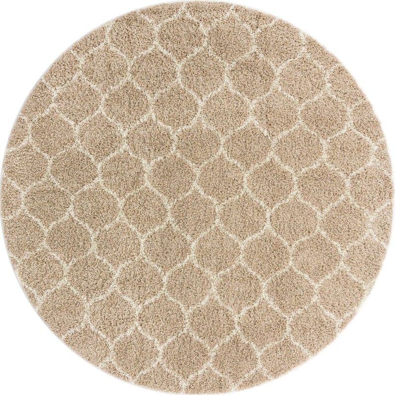 10' x 10' Barnett · Lattice Shag Rug, light brown and ivory