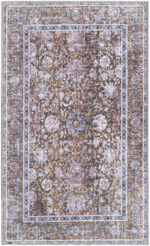 Bertie · Border Washable Rug, antique gold