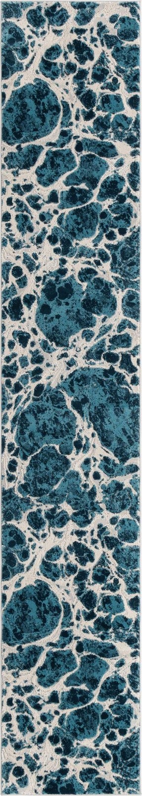 2' x 12' Lionel · Abstract rug, blue