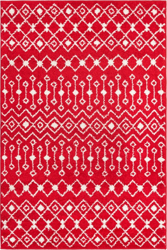 4' x 6' Boswell · Geometric trellis rug, burgundy and ivory