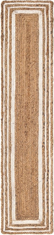 Healy · Border Braided Jute Rug, white