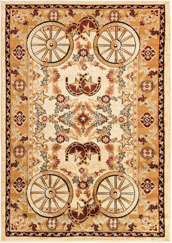 4' x 6' Tabor · Border rug, ivory