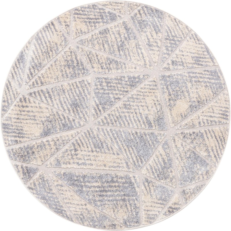 5' 3 x 5' 3 Skagway · Geometric rug, beige and gray