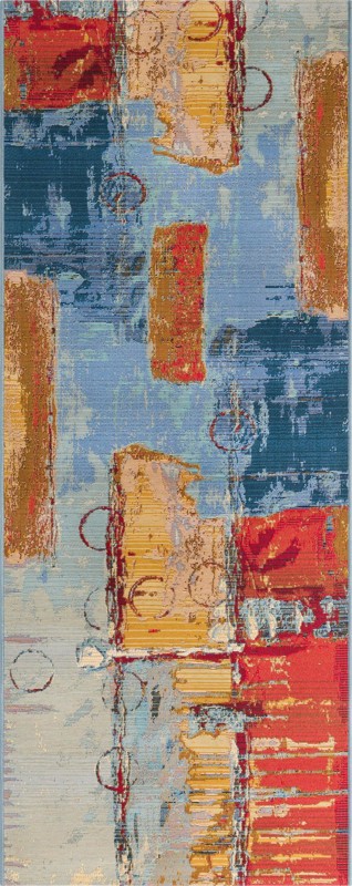 2' 7 x 7' Lomax · Abstract Outdoor Rug, multi