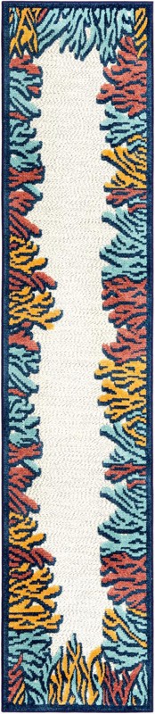 2' x 10' Ely · Border Outdoor Rug, multi