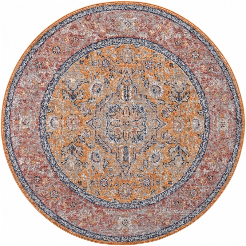 5' 2 x 5' 2 Thane · Border rug, yellow