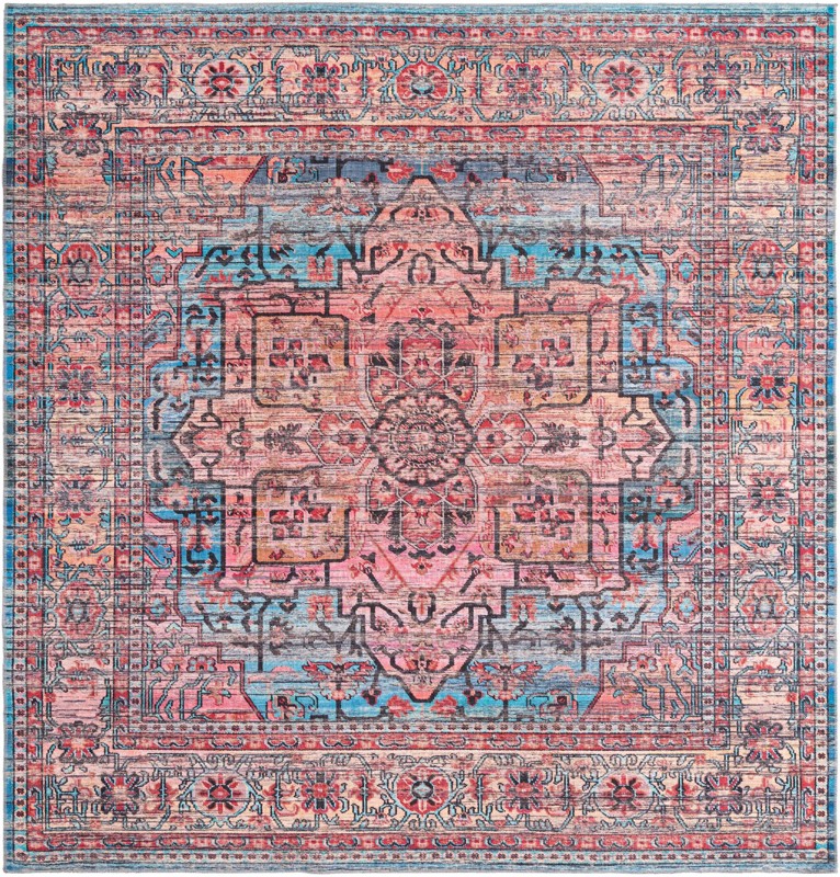 Sawyer · Border Washable Rug, blue