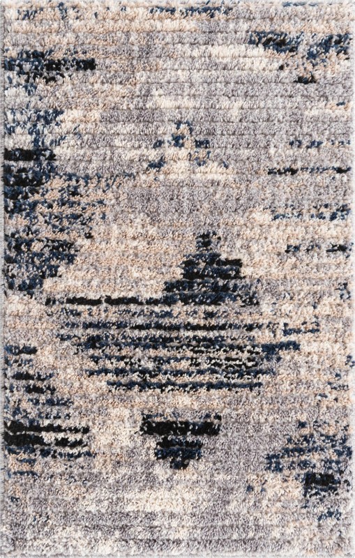 2' x 3' Amarillo · Abstract rug, gray and blue