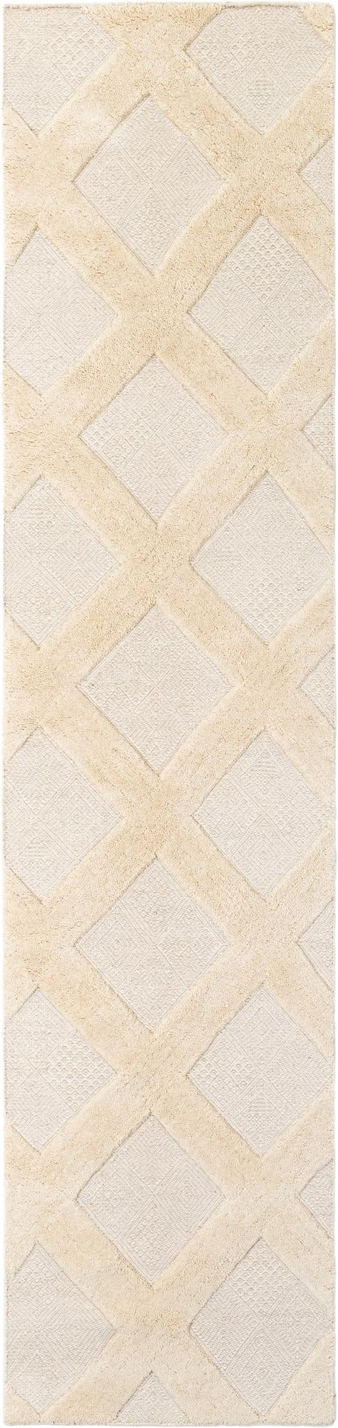 2' 7 x 12' Guthrie · Diamond Wool Rug, ivory