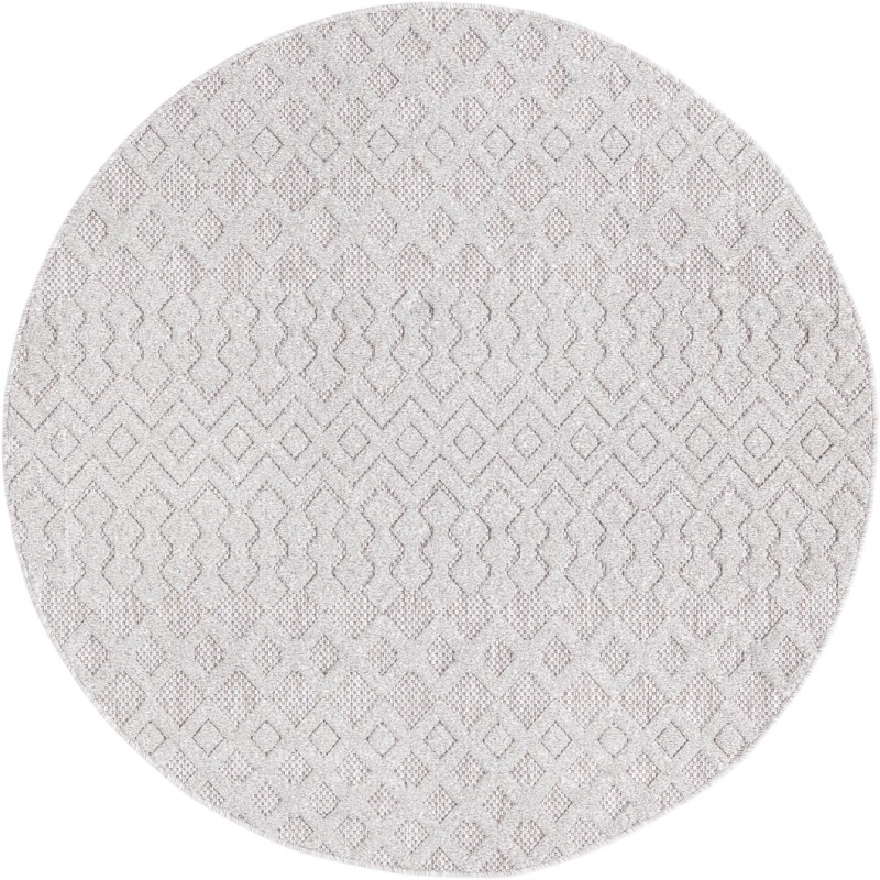 5' 3 x 5' 3 Creed · Geometric lattice Outdoor Rug, gray