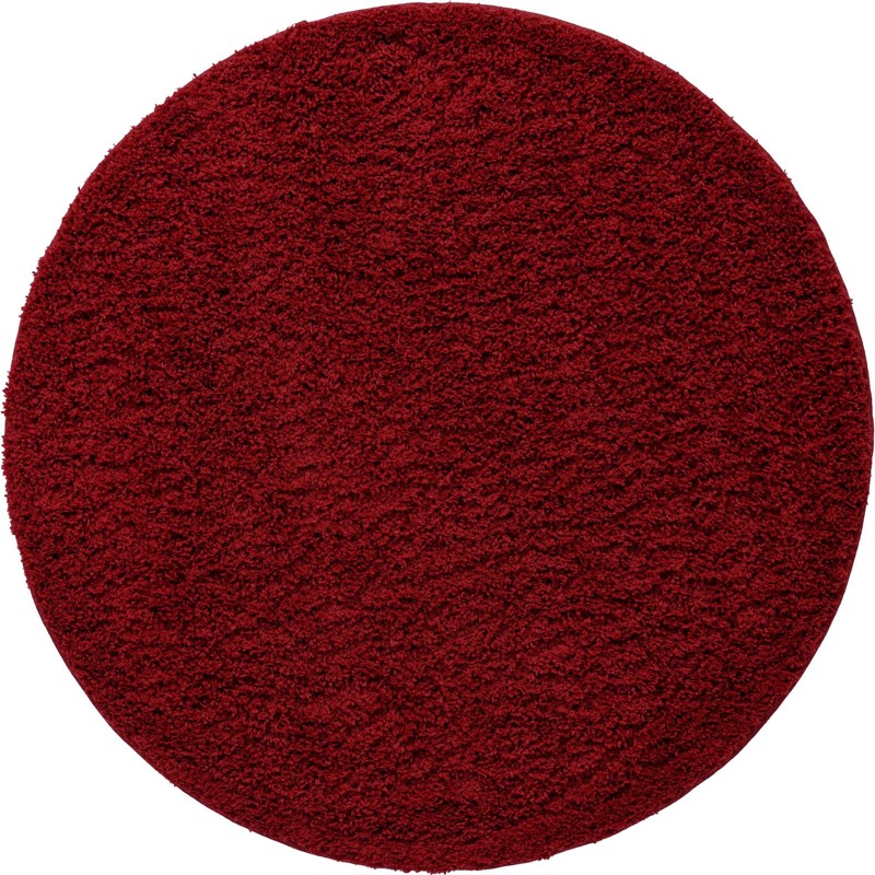 5' x 5' Hartwell · Solid Shag Rug, cherryred