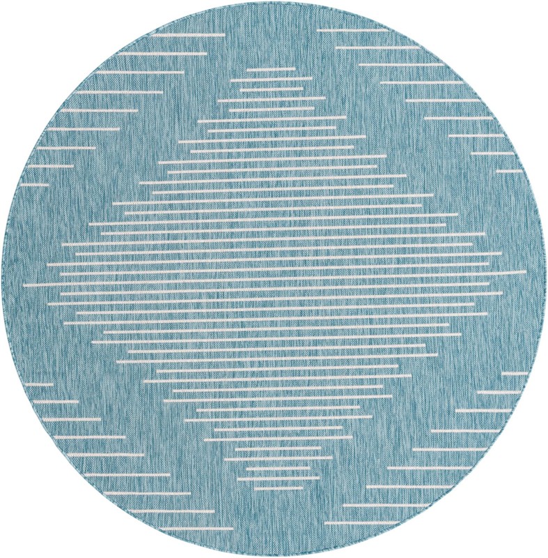 6' x 6' Harlow · Diamond Outdoor Rug, light aqua
