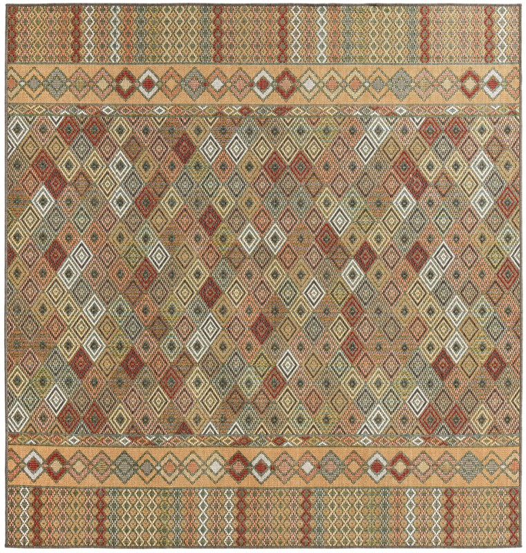 Violet · Border Outdoor Rug, multi