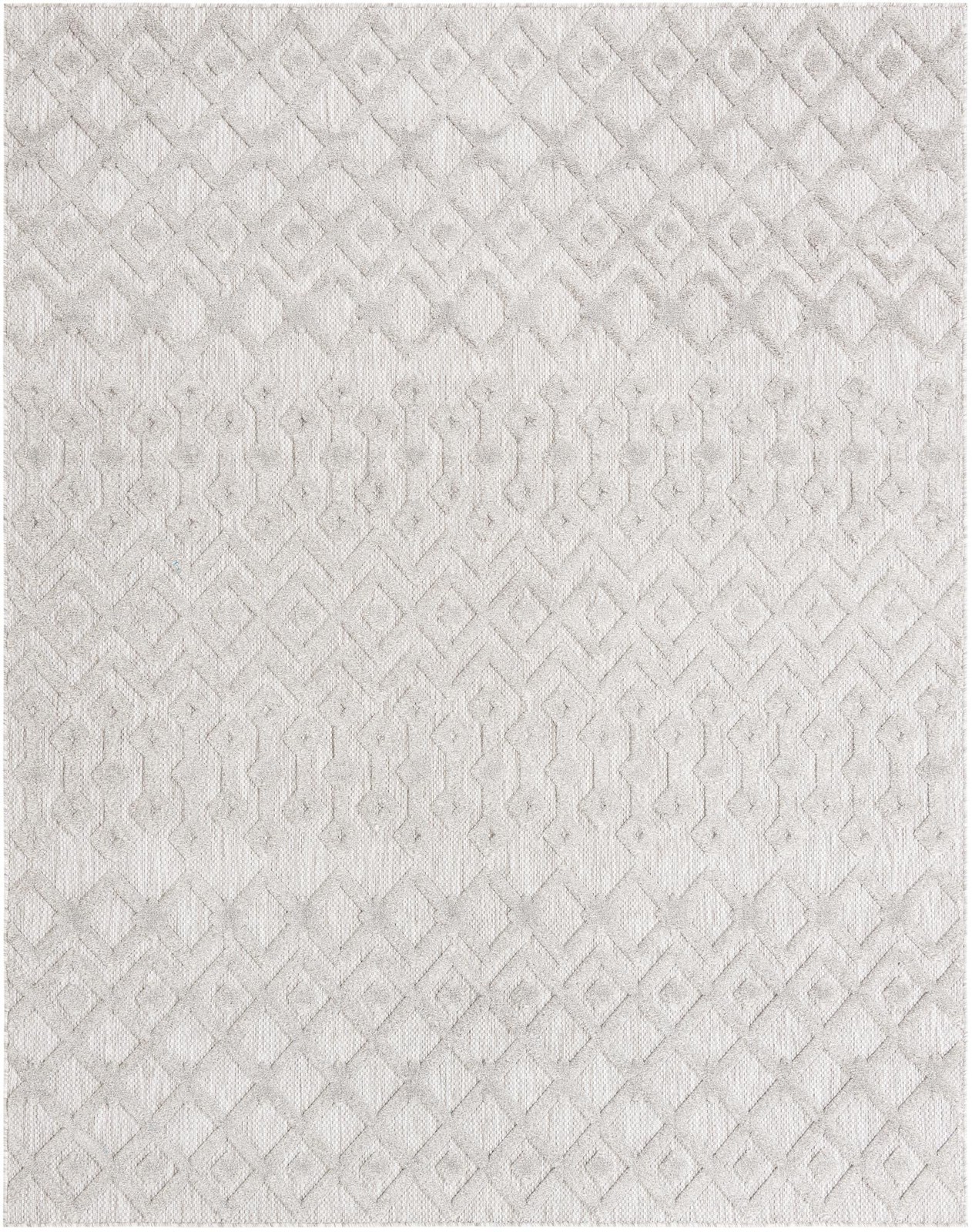7' 10 x 10' Creed · Geometric lattice Outdoor Rug, gray