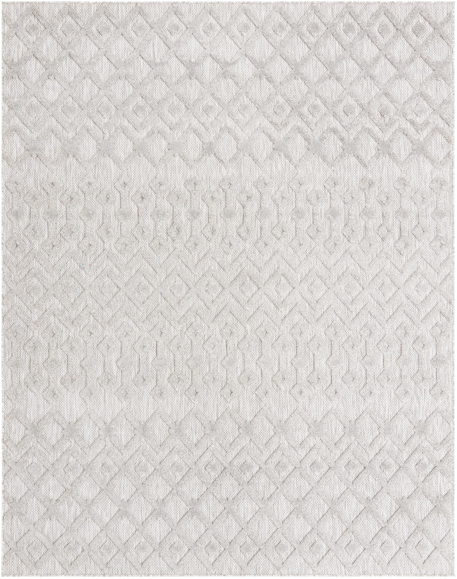 7' 10 x 10' Creed · Geometric lattice Outdoor Rug, gray
