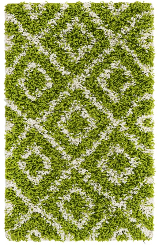 2' x 3' Brock · Diamond Shag Rug, green