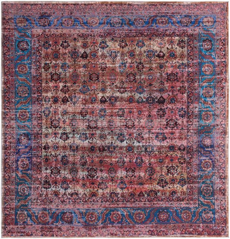 Croft · Persian Washable Rug, antique pink and blue