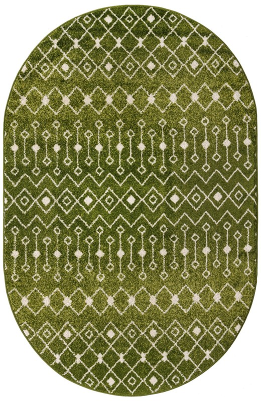 5' 3 x 8' Boswell · Diamond rug, green