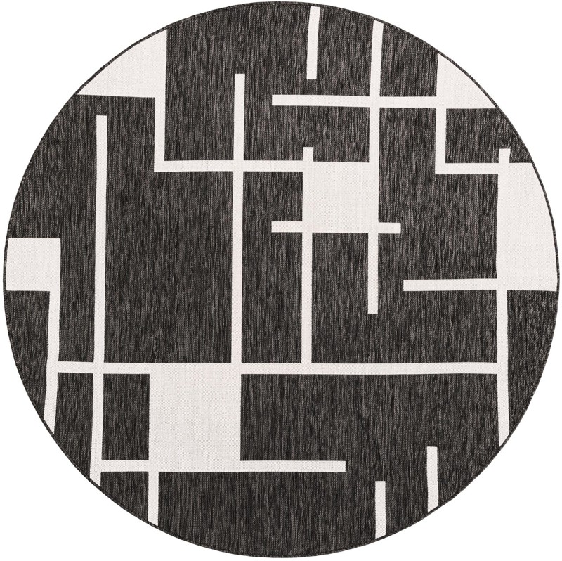 Gillespie · Geometric Outdoor Rug, black and white