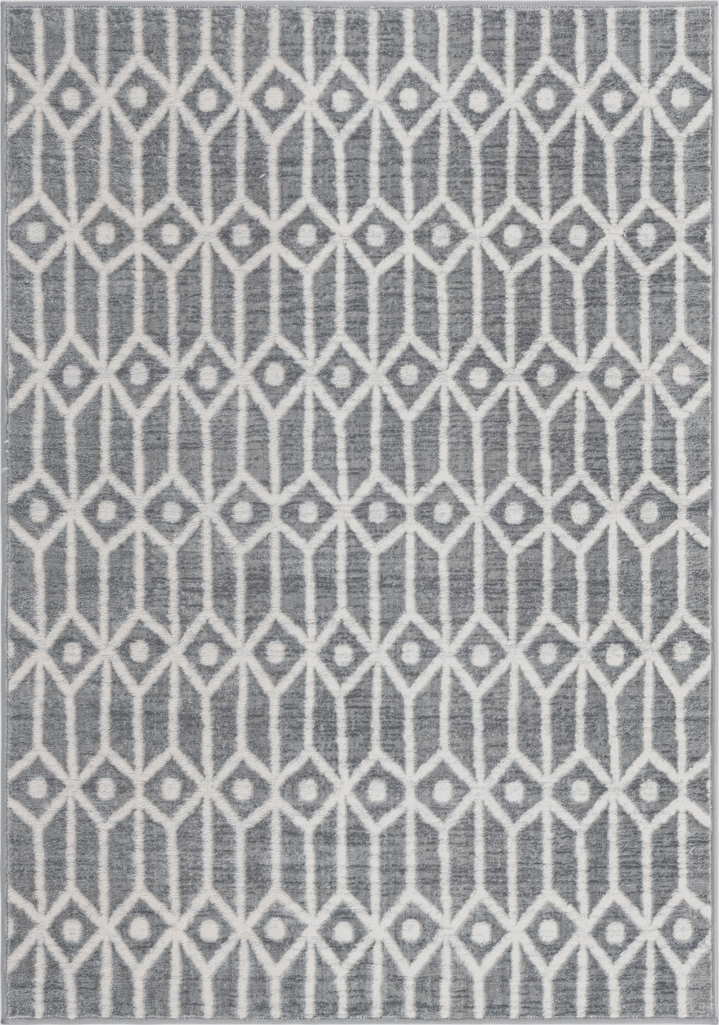 4' x 6' Vincent · Diamond rug, grey