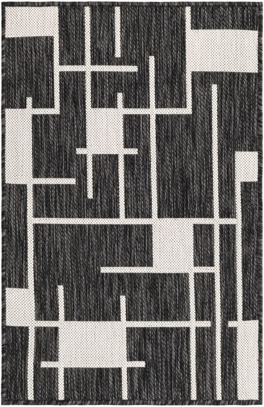 Gillespie · Abstract Outdoor Rug, black and white