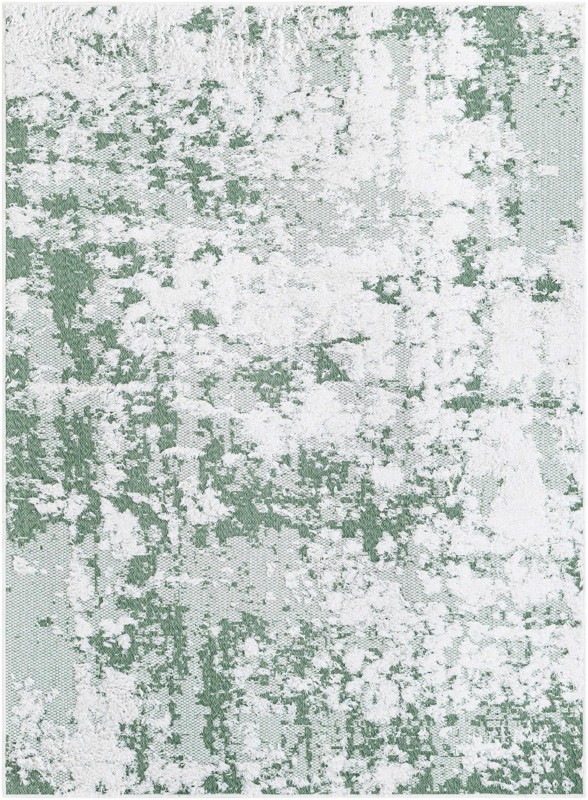 Coxwell · Abstract rug, green and ivory