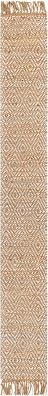 1' 2 x 10' Holland · Geometric diamond Braided Jute Rug, natural and ivory