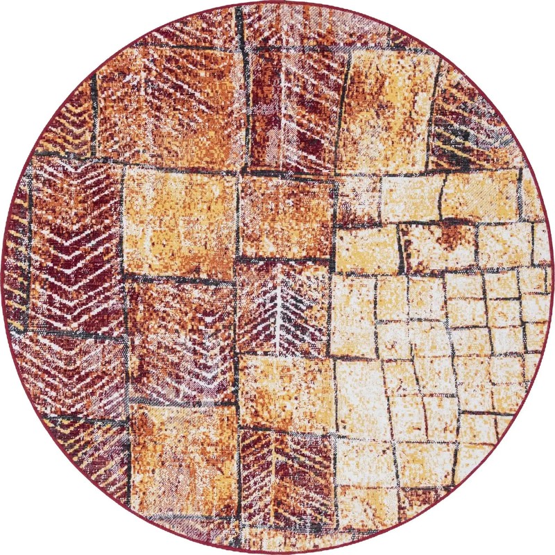 5' 3 x 5' 3 Appleton · Patchwork rug, rust