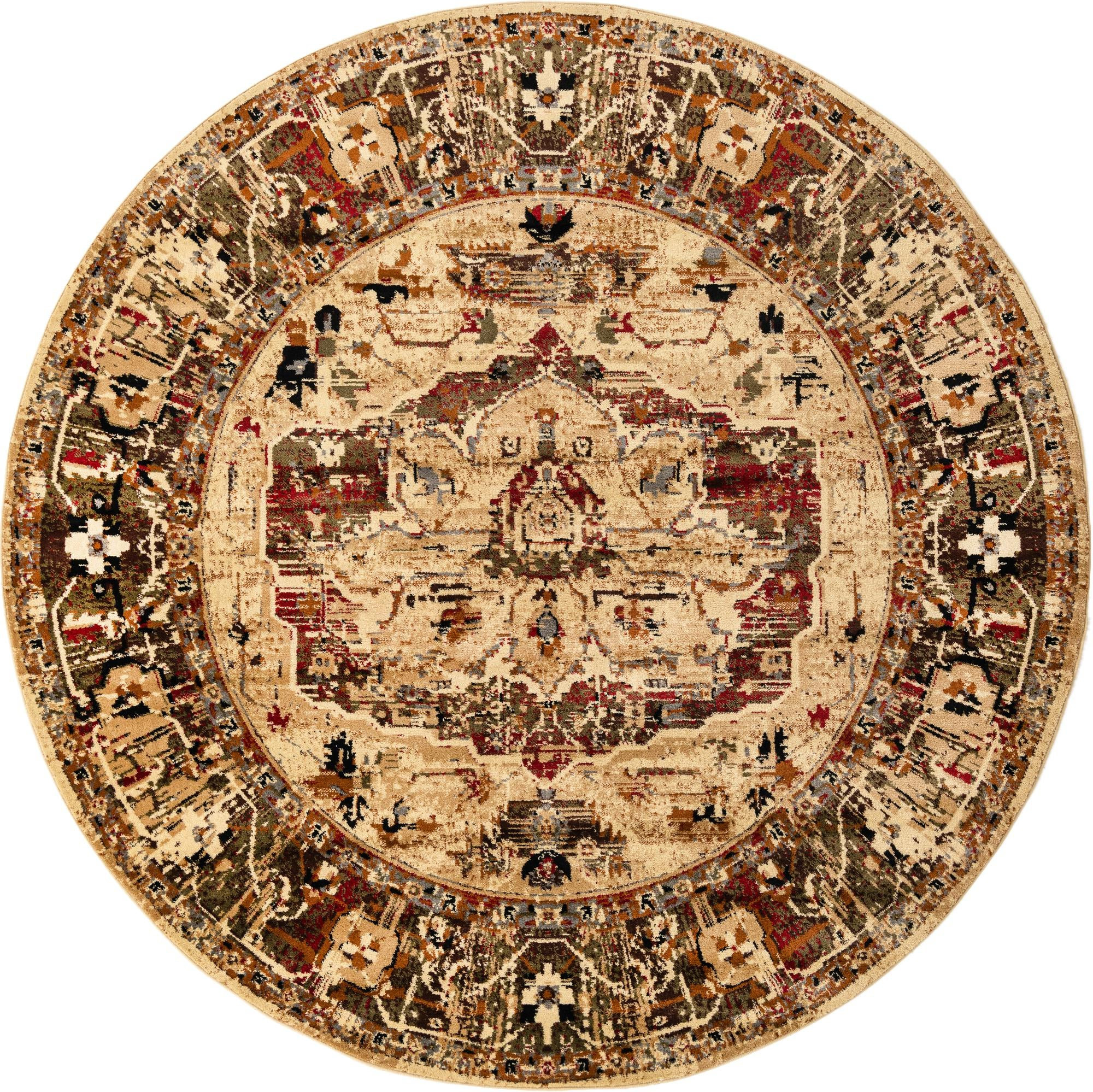 7' 10 x 7' 10 Winthrop · Border rug, cream