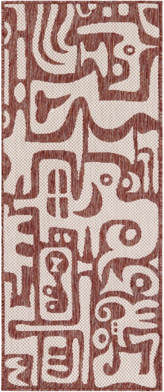 Hungerford · Abstract Outdoor Rug, rust red
