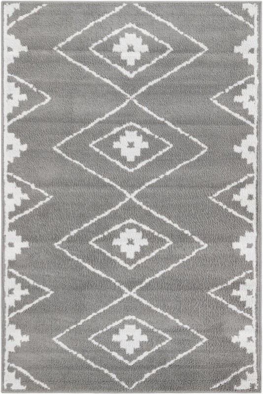 4' x 6' Sumac · Diamond rug, gray