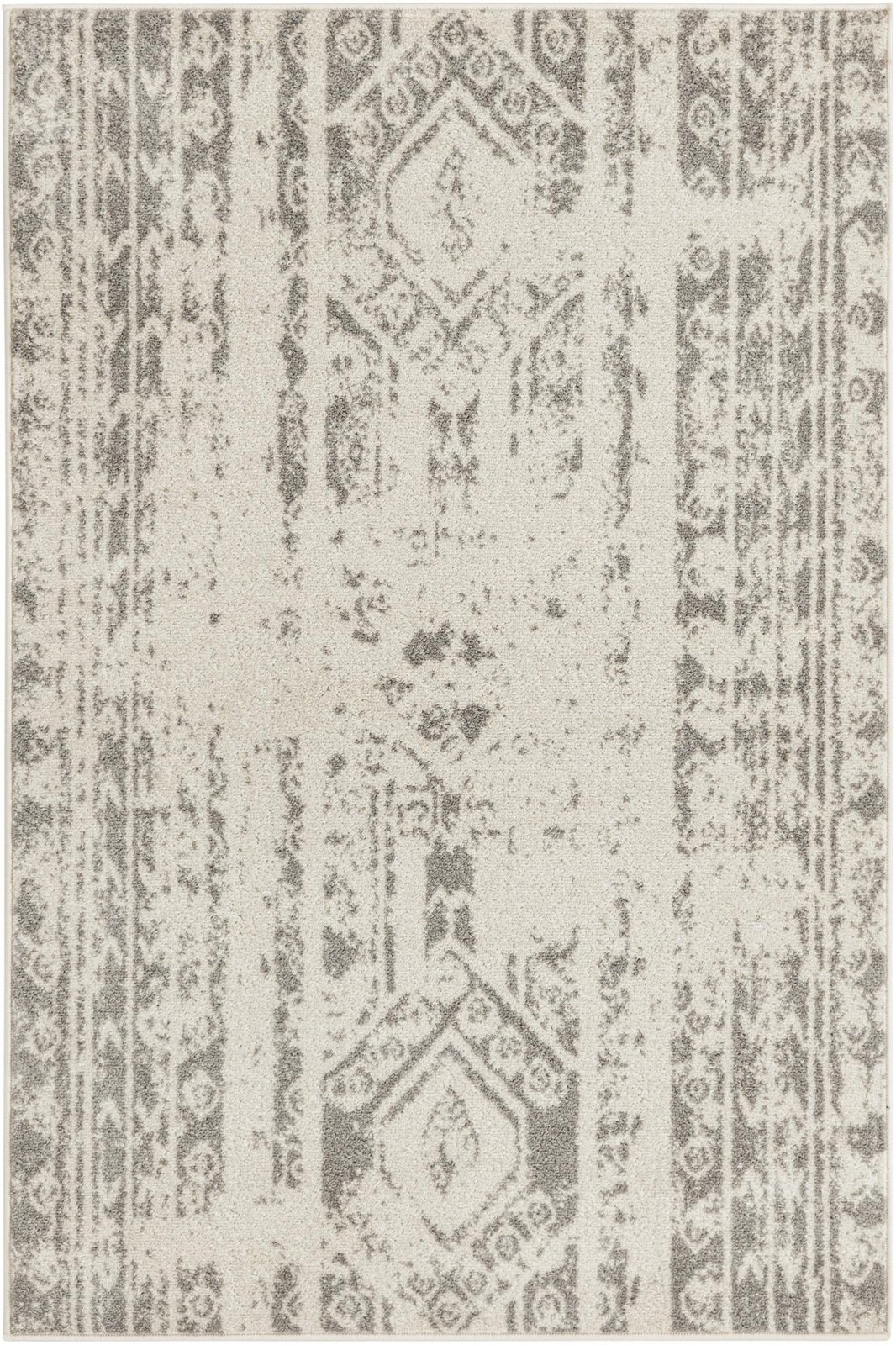 4' x 6' Underhill · Abstract rug, ivory and gray