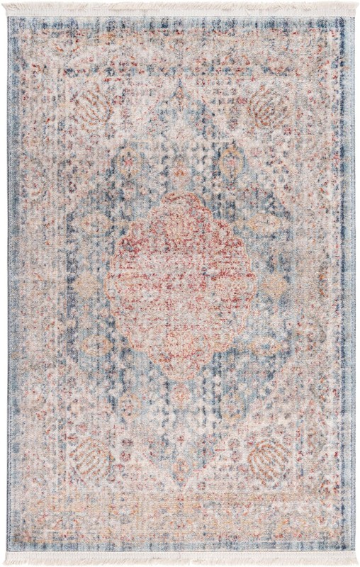 2' 2 x 3' Meridian · Border rug, blue