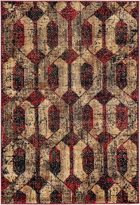 Acadia · Geometric lattice rug, burgundy and beige